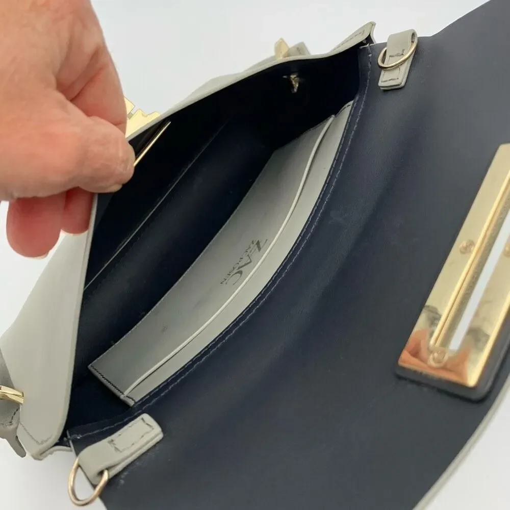ZAC ZAC Posen Eartha Folded Gusset Chain Crossbody Bag in Gray - Picture 7 of 12